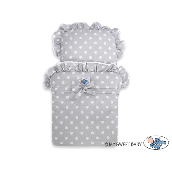 Landau en Bois pour Poupée Blanc Gris