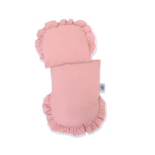 Landau Poupée en Osier Rose Poussiéreux