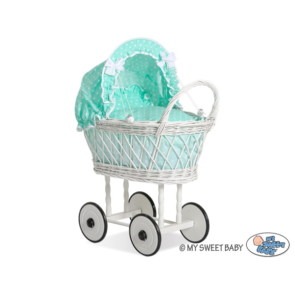 Landau Poussette de Poupée en Osier