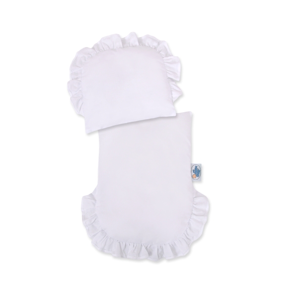 Landau Poussette de Poupée en Osier Blanc Gris