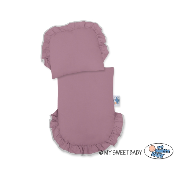 Landau Poussette de Poupée en Osier Gris Violet Pastel
