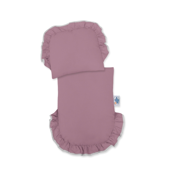Landau Poussette de Poupée en Osier Gris Violet Pastel