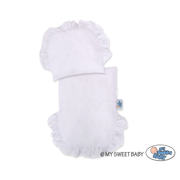 Landau Poussettes Poupée en Osier Naturel Blanc