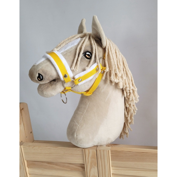 Licol avec Fourrure Blanche pour Cheval Bâton A3 Jaune