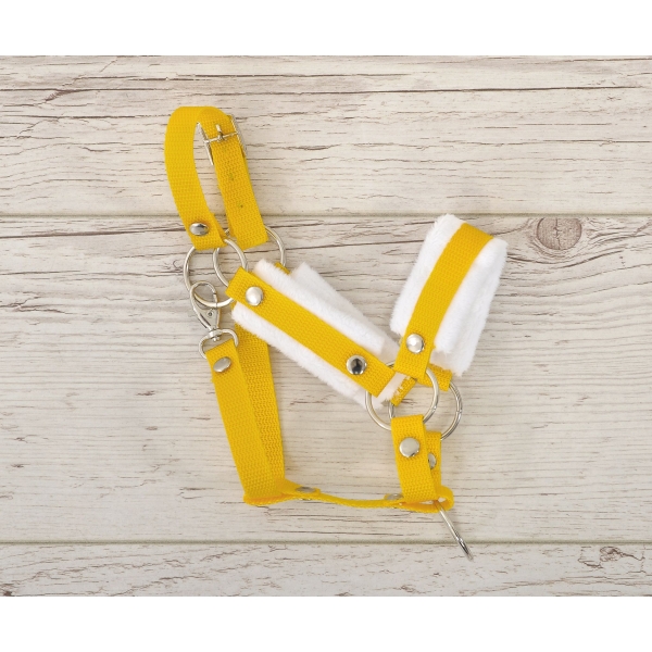 Licol avec Fourrure Blanche pour Cheval Bâton A3 Jaune