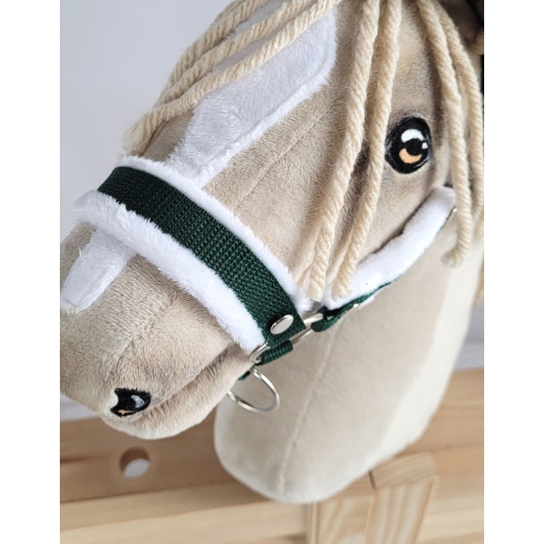 Licol avec Fourrure Blanche pour Cheval Bâton A3 Khaki