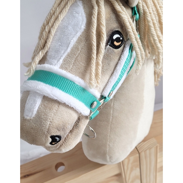Licol avec Fourrure Blanche pour Cheval Bâton A3 Menthe