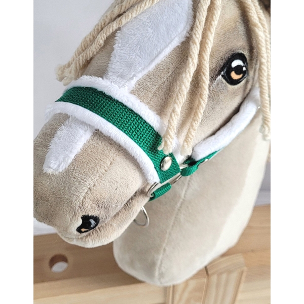 Licol avec Fourrure Blanche pour Cheval Bâton A3 Vert