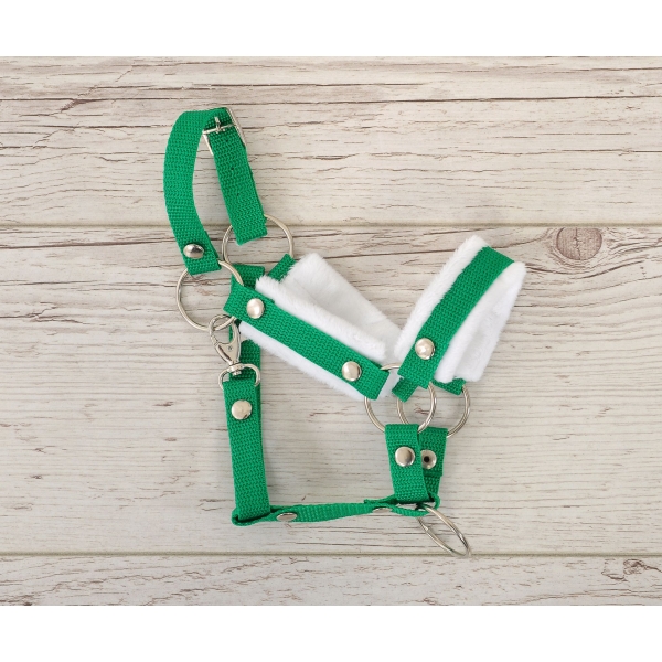 Licol avec Fourrure Blanche pour Cheval Bâton A3 Vert