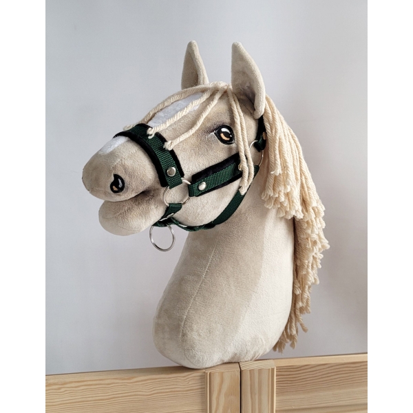Licol avec Fourrure Noire pour Cheval  Bâton  A3 Khaki