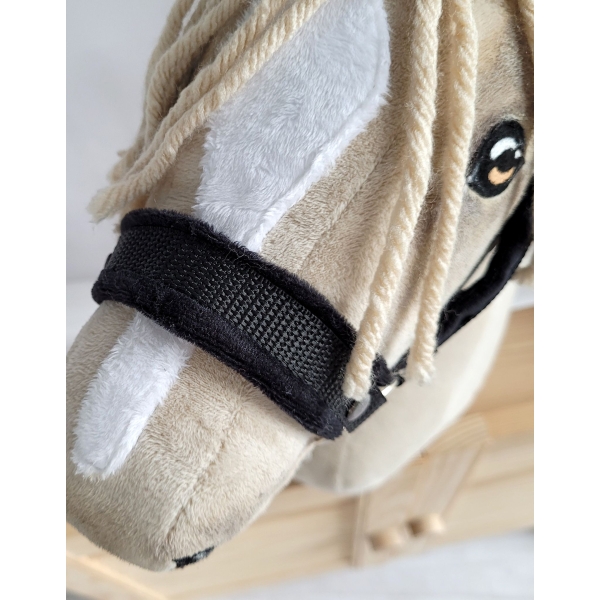 Licol avec Fourrure Noire pour Cheval  Bâton  A3 Noir
