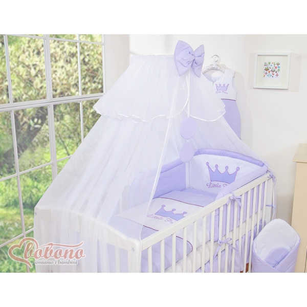 Linge de Lit Bébé Parure 11 pcs avec Moustiquaire Lila Prince / Princess