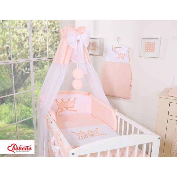 Linge de Lit Bébé Parure 11 pcs  Ciel Rose Poudré Prince / Princess