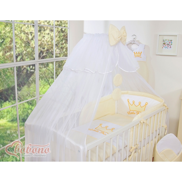 Linge de Lit Bébé Parure 11 pcs Moustiquaire Crème Little Prince / Princess