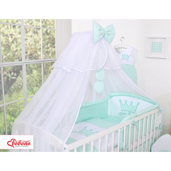 Linge de Lit Bébé Parure 11 pcs Moustiquaire Menthe Prince / Princess