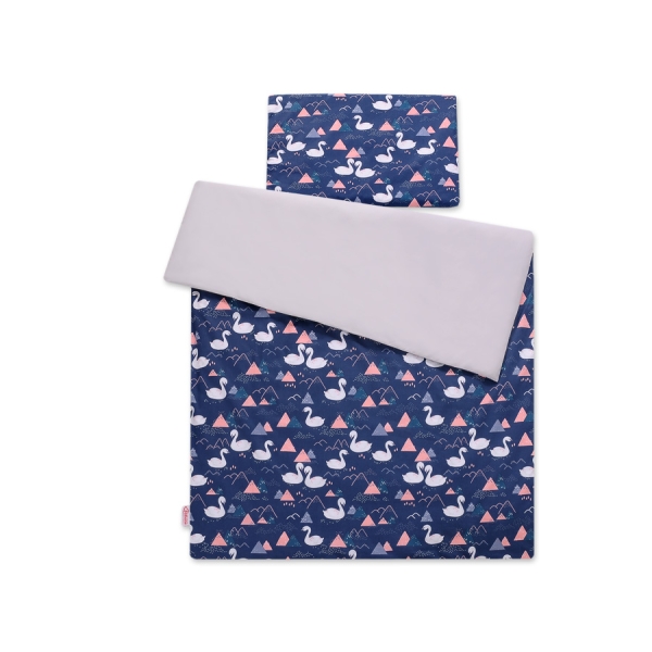 Linge de Lit Enfant 2 pcs 100x135 MINI Bleu Foncé Cygnes