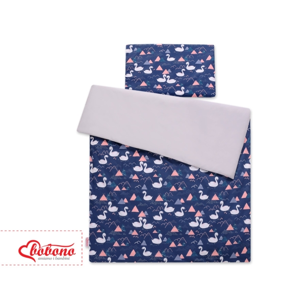 Linge de Lit Enfant 2 pcs 100x135 MINI Bleu Foncé Cygnes