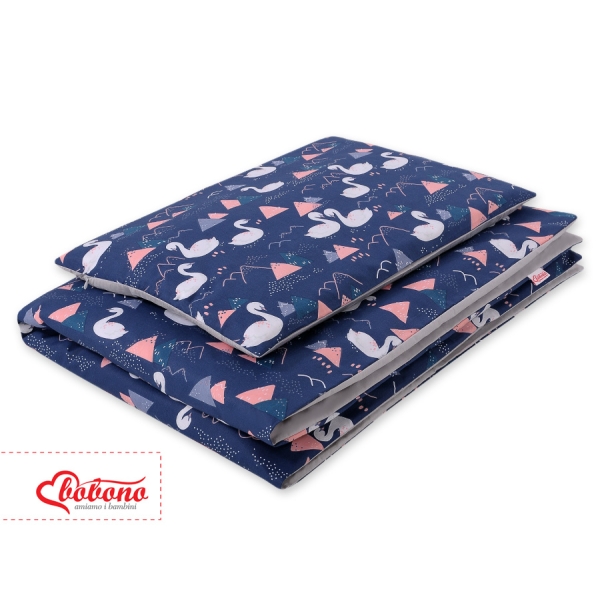 Linge de Lit Enfant 2 pcs 100x135 MINI Bleu Foncé Cygnes