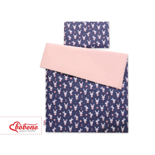 Linge de Lit Enfant 2 pcs 100x135 MINI Bleu Foncé Lapins