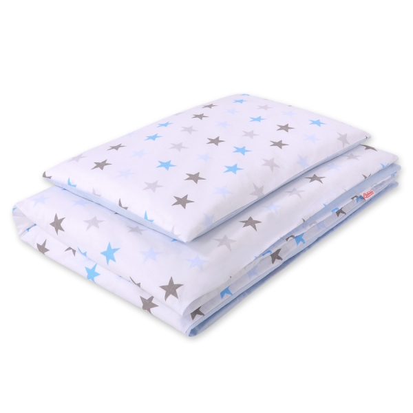 Linge de Lit Enfant 2 pcs 100x135 MINI Gris Bleu étoiles