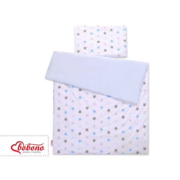 Linge de Lit Enfant 2 pcs 100x135 MINI Gris Bleu étoiles