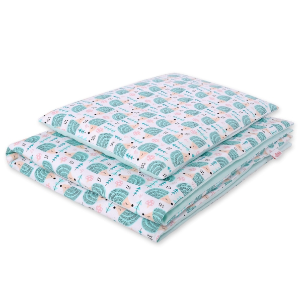 Linge de Lit Enfant 2 pcs 100x135 MINI Menthe Hérissons