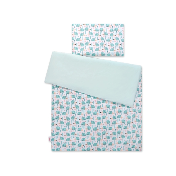 Linge de Lit Enfant 2 pcs 100x135 MINI Menthe Hérissons