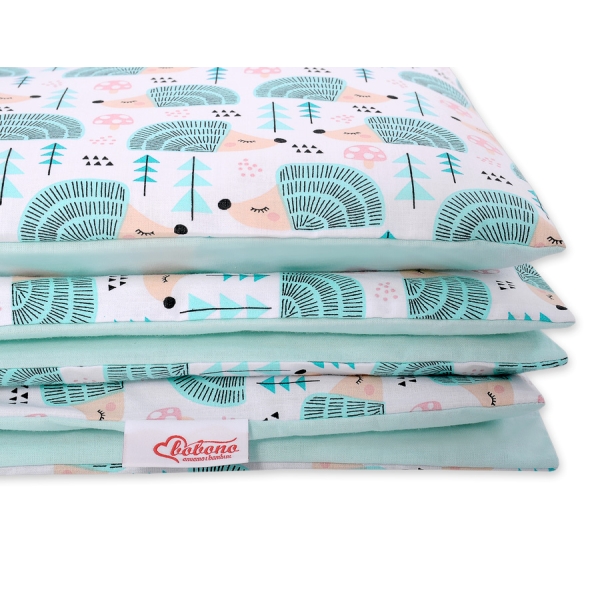 Linge de Lit Enfant 2 pcs 100x135 MINI Menthe Hérissons