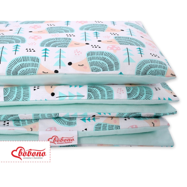 Linge de Lit Enfant 2 pcs 100x135 MINI Menthe Hérissons