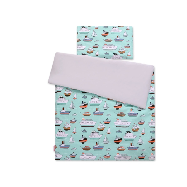 Linge de Lit Enfant 2 pcs 100x135 MINI Menthe Navires