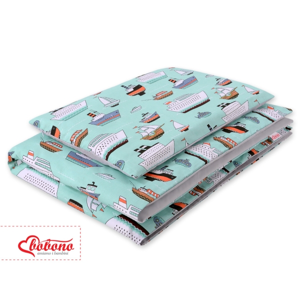 Linge de Lit Enfant 2 pcs 100x135 MINI Menthe Navires