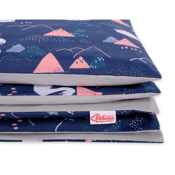 Linge de Lit Enfant 2 pcs 140x200 cm JUNIOR Bleu Foncé Cygnes