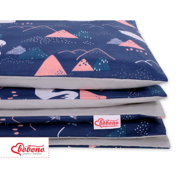 Linge de Lit Enfant 2 pcs 140x200 cm JUNIOR Bleu Foncé Cygnes
