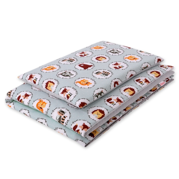 Linge de Lit Enfant 2 pcs 140x200 cm JUNIOR Menthe Animaux