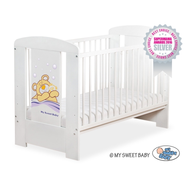 Lit Bébé à Barreaux 120x60 cm Blanc Barnabé