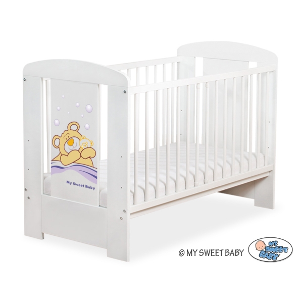 Lit Bébé à Barreaux 120x60 cm Blanc Barnabé