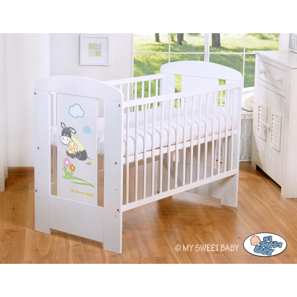 Lit Bébé à Barreaux 120x60 cm Blanc Luca