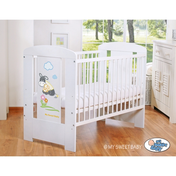 Lit Bébé à Barreaux 120x60 cm Blanc Luca