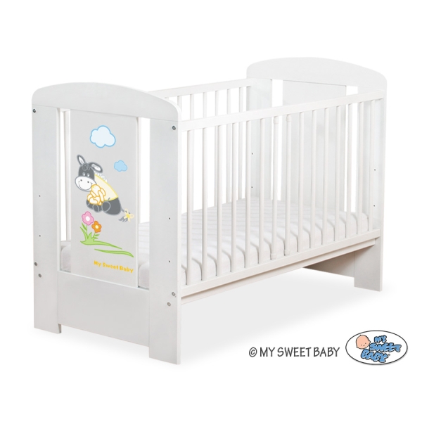 Lit Bébé à Barreaux 120x60 cm Blanc Luca