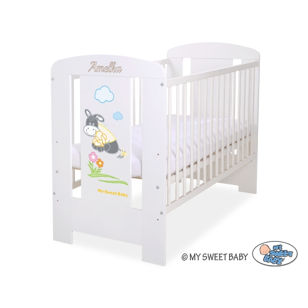 Lit Bébé à Barreaux 120x60 cm Blanc Luca