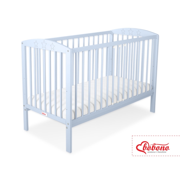 Lit Bébé à Barreaux 120x60 cm Bleu étoiles