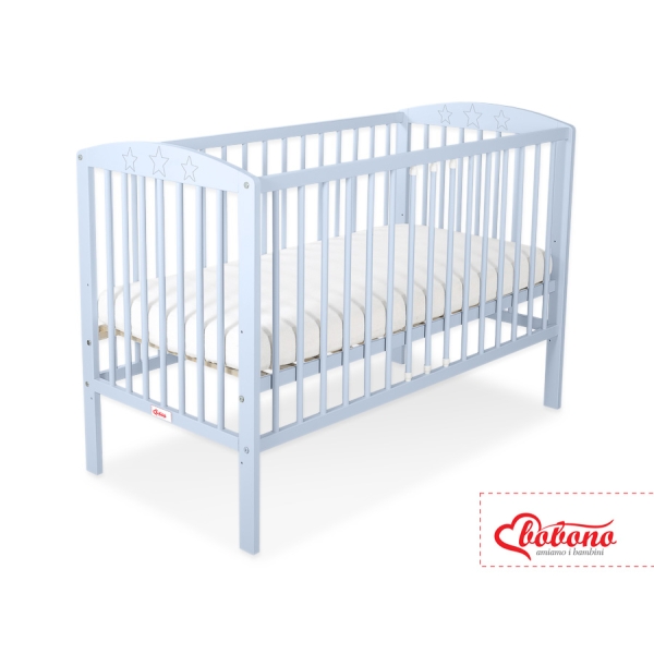Lit Bébé à Barreaux 120x60 cm Bleu étoiles