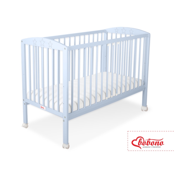 Lit Bébé à Barreaux 120x60 cm Bleu étoiles