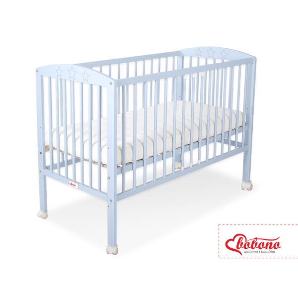 Lit Bébé à Barreaux 120x60 cm Bleu étoiles