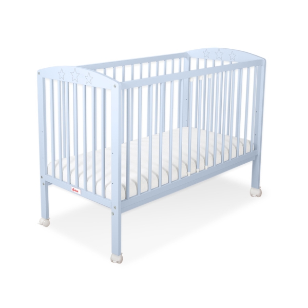 Lit Bébé à Barreaux 120x60 cm Bleu étoiles
