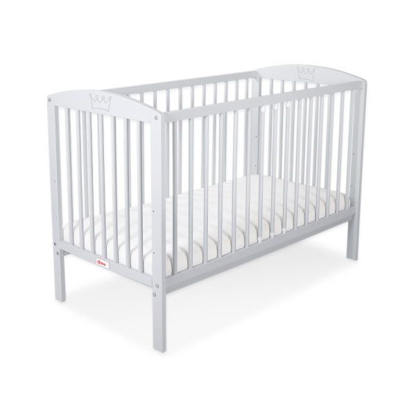 Lit Bébé à Barreaux 120x60 cm Gris