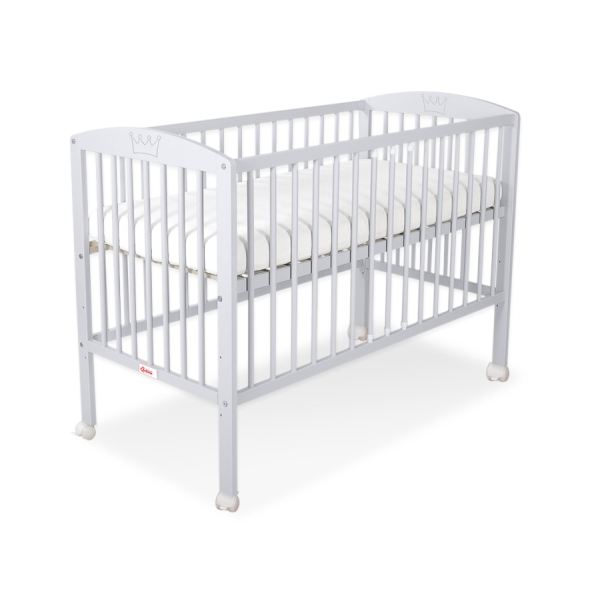 Lit Bébé à Barreaux 120x60 cm Gris