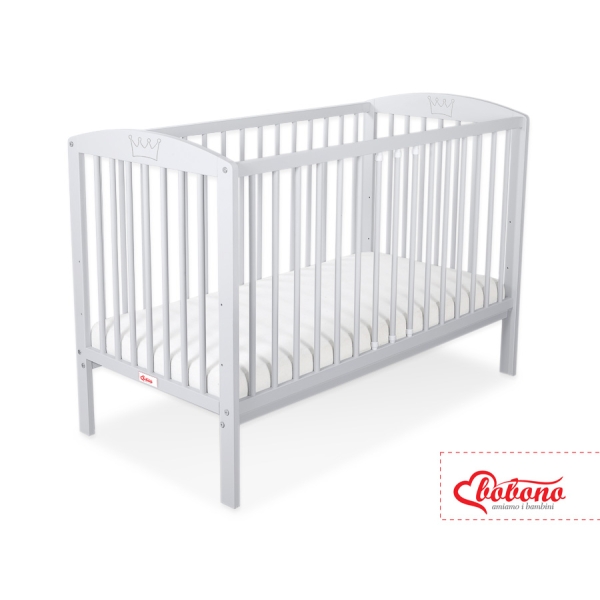 Lit Bébé à Barreaux 120x60 cm Gris