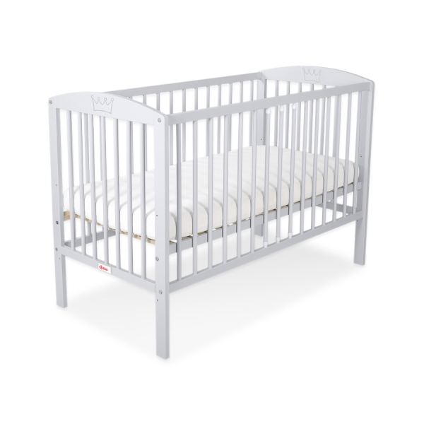 Lit Bébé à Barreaux 120x60 cm Gris
