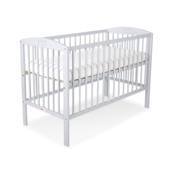 Lit Bébé à Barreaux 120x60 cm Gris